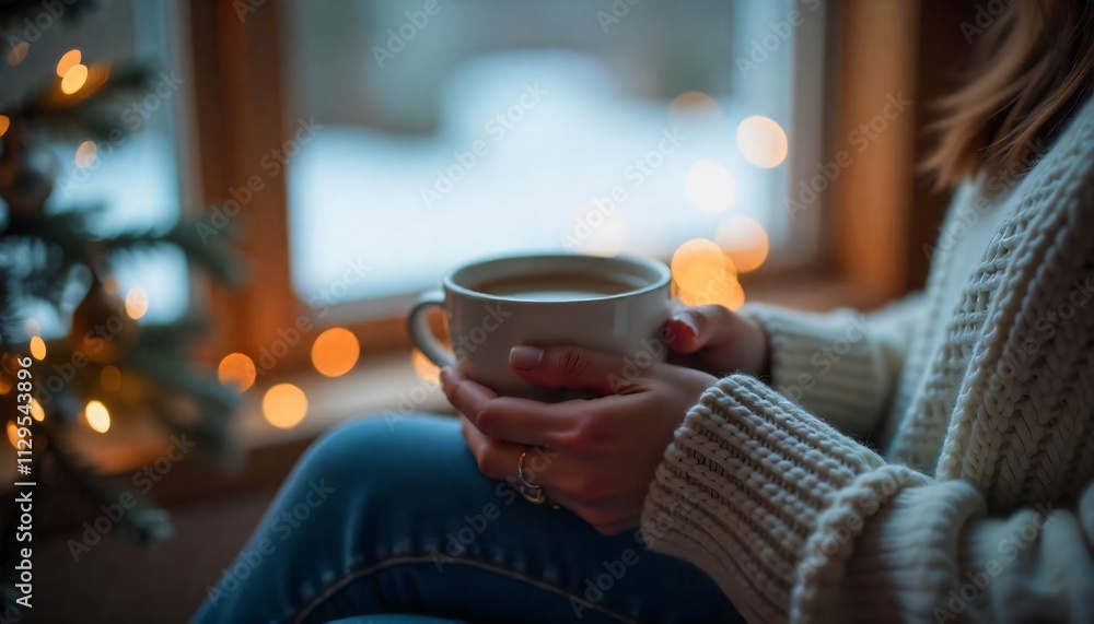 Beautiful scene that transmits peace and tranquility with a cup of delicious coffee Beautiful scene that transmits peace and tranquility with a cup of delicious coffee