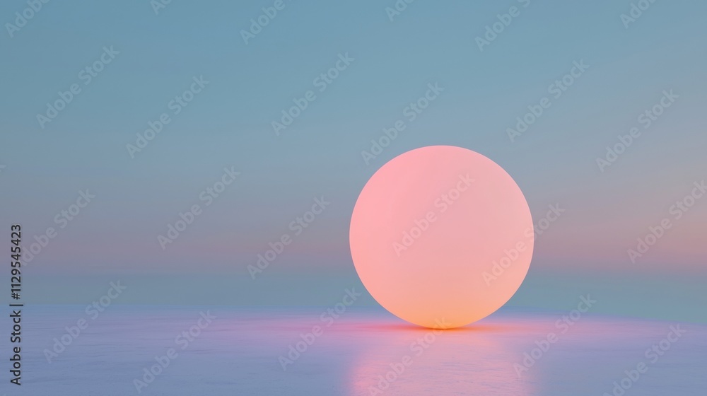 Photograph of a large, spherical object that appears to be floating on the surface of a body of water. the object is a bright pink color and is illuminated by a soft, warm light. Photograph of a large, spherical object that appears to be floating on the surface of a body of water. the object is a bright pink color and is illuminated by a soft, warm light.