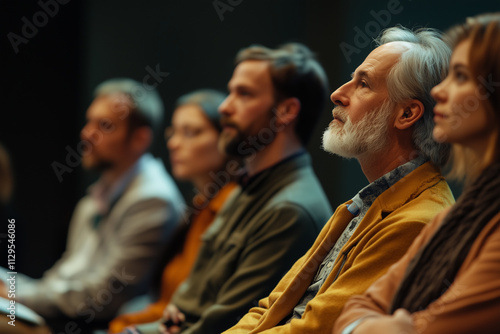 Engaged attendees actively participating in a panel discussion at an educational event