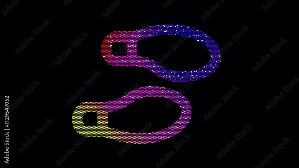 Icon shoe prints is made up of LED square shapes that shimmer and flicker. There are black dead diodes. In-Out looped. Alpha BW at the end Icon shoe prints is made up of LED square shapes that shimmer and flicker. There are black dead diodes. In-Out looped. Alpha BW at the end