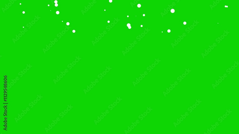Snow circles falling on a green screen background Snow circles falling on a green screen background