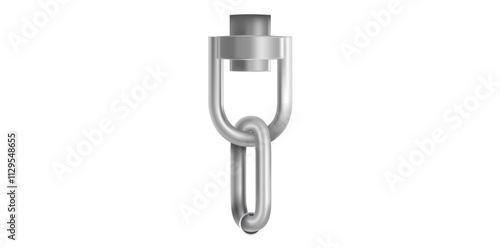 Realistic Silver Metal Clasp Vector Illustration.	