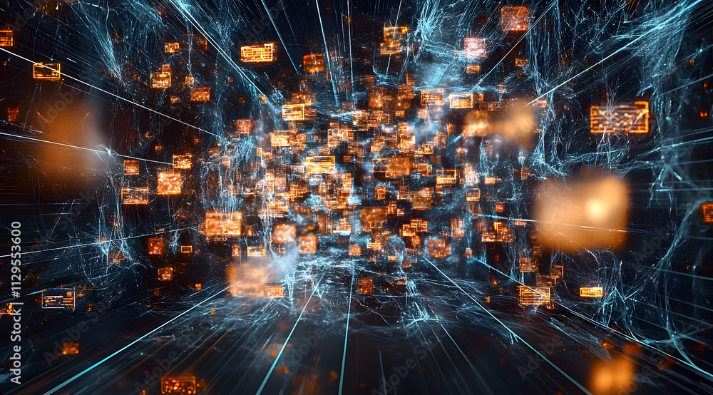 Network of global communication, digital content, social network service, streaming video. Generative AI. Network of global communication, digital content, social network service, streaming video. Generative AI.