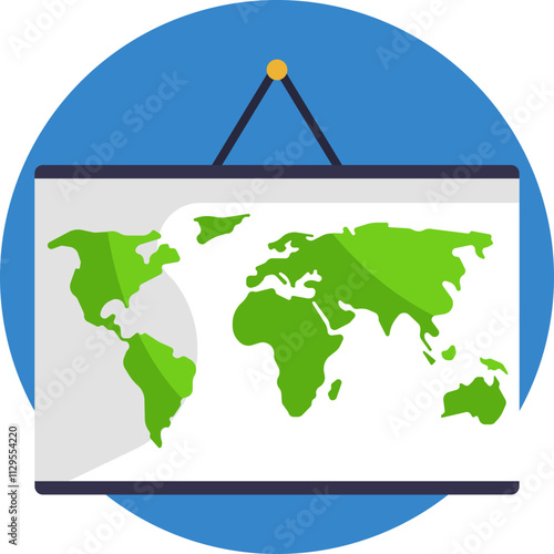 A world map icon showing the continents in outline, offering a clear and concise depiction of the Earth’s geographical divisions.