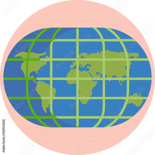 A detailed representation of the Earth’s coordinate grid, highlighting the lines of latitude and longitude that map the globe.