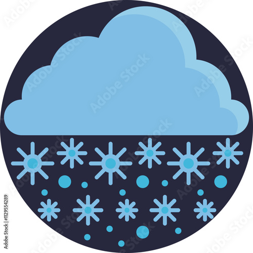 A depiction of falling snowflakes or a snow-covered ground, often associated with cold climates and winter weather.