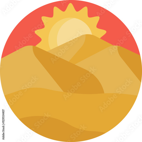  A sweeping expanse of golden sand dunes stretches across the horizon, shaped by the wind and glowing under the sun.