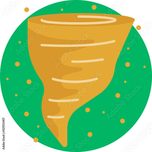 Depicting a twisting vortex, the tornado icon serves as a warning of extreme weather conditions.