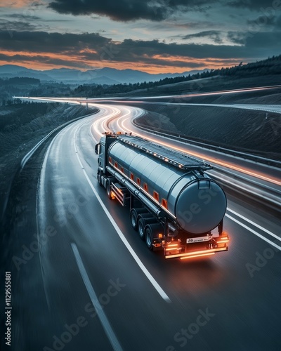 Fuel Tanker Truck on Highway