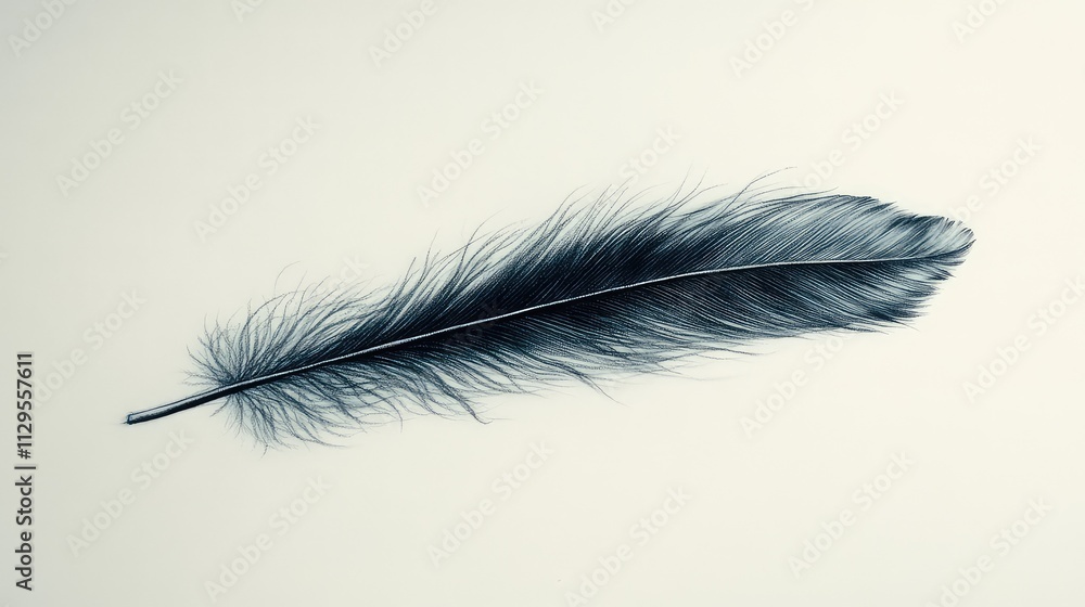 Elegant Feather Captured in a Single, Minimalist Stroke: A Masterpiece of Simplicity and Grace in Fine Art Photography Elegant Feather Captured in a Single, Minimalist Stroke: A Masterpiece of Simplicity and Grace in Fine Art Photography