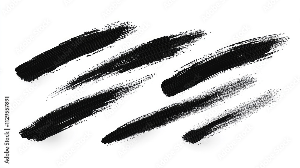 Modern Brush Underline Stroke Set with Line Marker Effect Modern Brush Underline Stroke Set with Line Marker Effect
