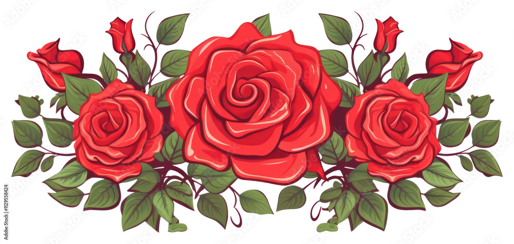 PNG Red rose pattern cartoon flower. PNG Red rose pattern cartoon flower.