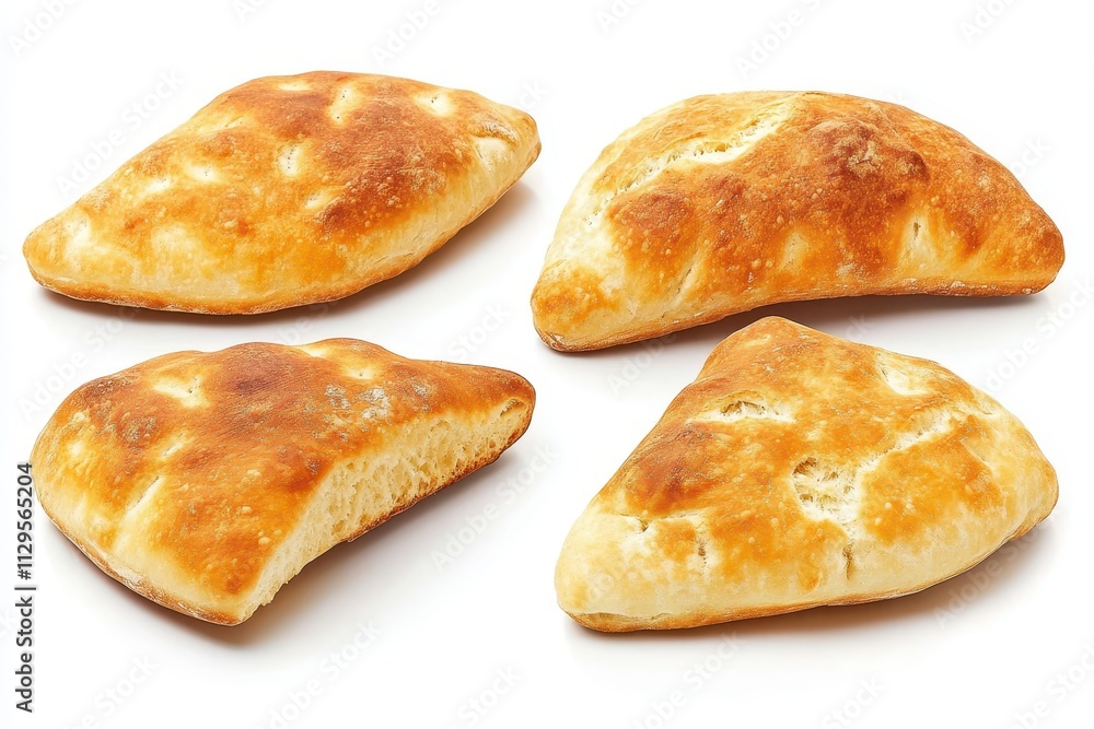Bannock bread arranged alone on white backdrop Bannock bread arranged alone on white backdrop