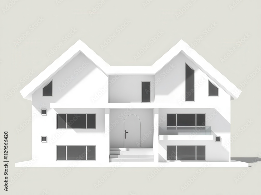 Abstract modern house rendering with sleek lines and geometric shapes, minimalist, contemporary, render Abstract modern house rendering with sleek lines and geometric shapes, minimalist, contemporary, render