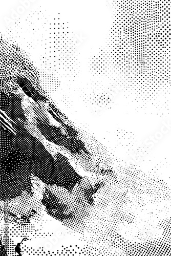 Grafik aus dem Set: schwarz, weiß, siebdruck, stencil, cover, punk, grunge, pointilismus und mehr