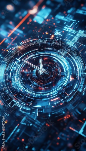 Wallpaper Mural Futuristic Timepiece Digital Countdown Torontodigital.ca