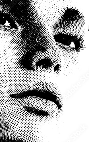 Grafik aus dem Set: schwarz, weiß, siebdruck, stencil, cover, punk, grunge, pointilismus und mehr