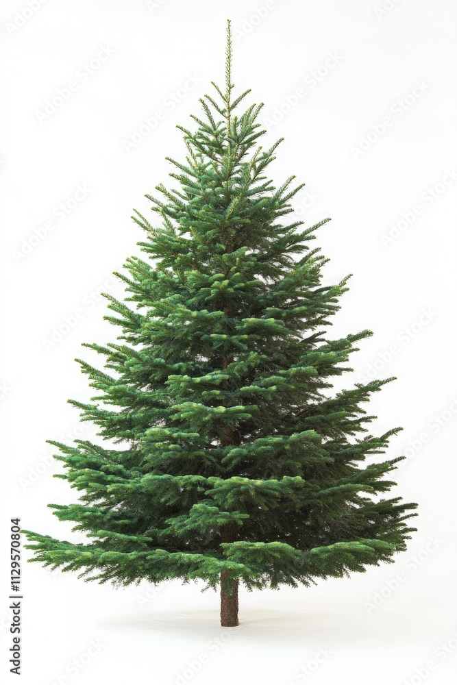 Fototapeta premium Stunning Isolated Christmas Tree on Crisp White Background for Festive Holiday Celebrations