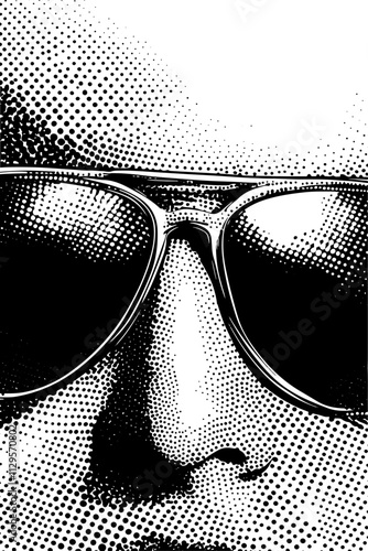 Grafik aus dem Set: schwarz, weiß, siebdruck, stencil, cover, punk, grunge, pointilismus und mehr