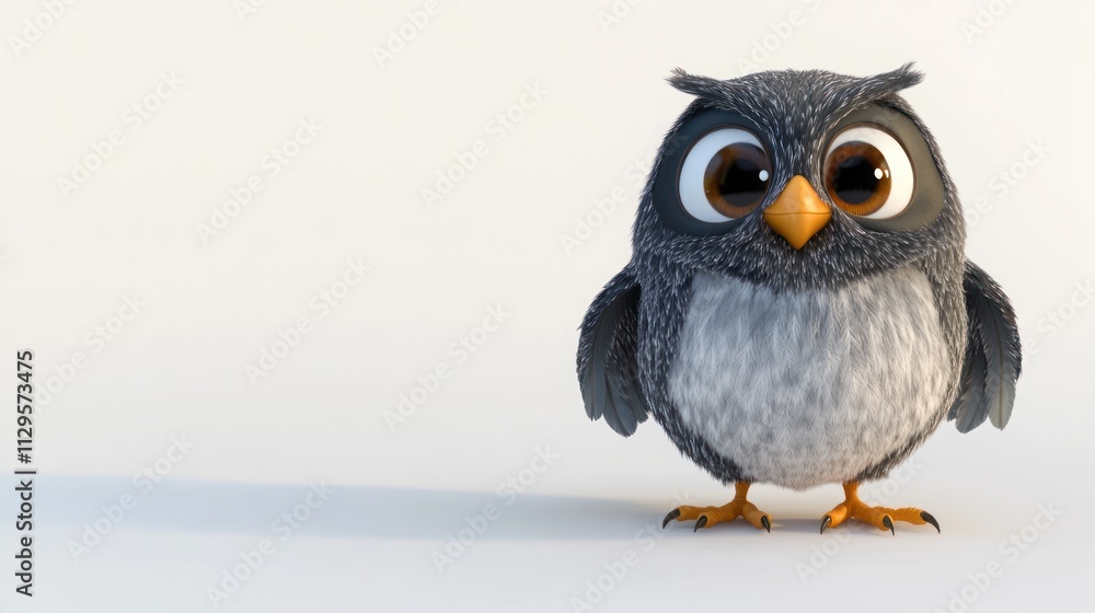 Cute cartoon owl on white background. Cute cartoon owl on white background.