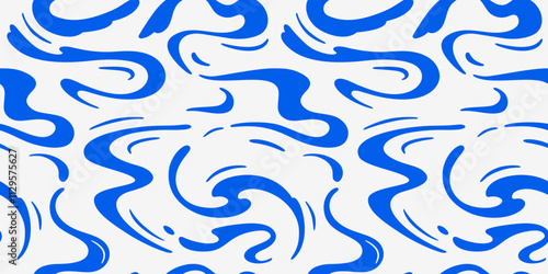 Abstract Water Seamless Pattern. Vector Ripple Wave Texture. Splash of Sea Water Background