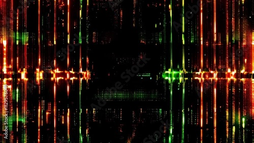 Abstract Digital Static: Pixelated Noise, RGB Flickers, and Video Signal Interference with Distorted Sound Waves