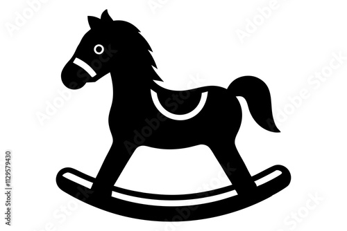 Toy horse rocking chair icon vector logo silhouette .