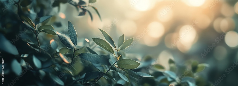 Beautiful Green Leaves with Blurred Nature Background in Soft Light Beautiful Green Leaves with Blurred Nature Background in Soft Light