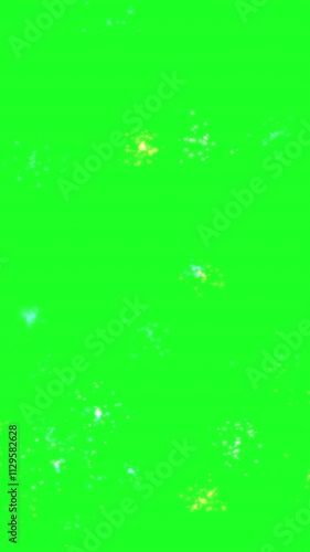 Shining Sparks On A Green Screen vertical video