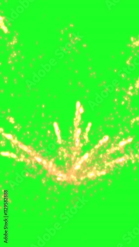 Shining Sparks On A Green Screen vertical video