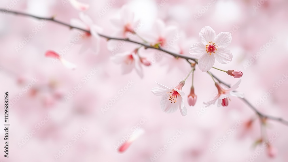 Soft pink sakura petals falling gently in the background, petals, softness Soft pink sakura petals falling gently in the background, petals, softness