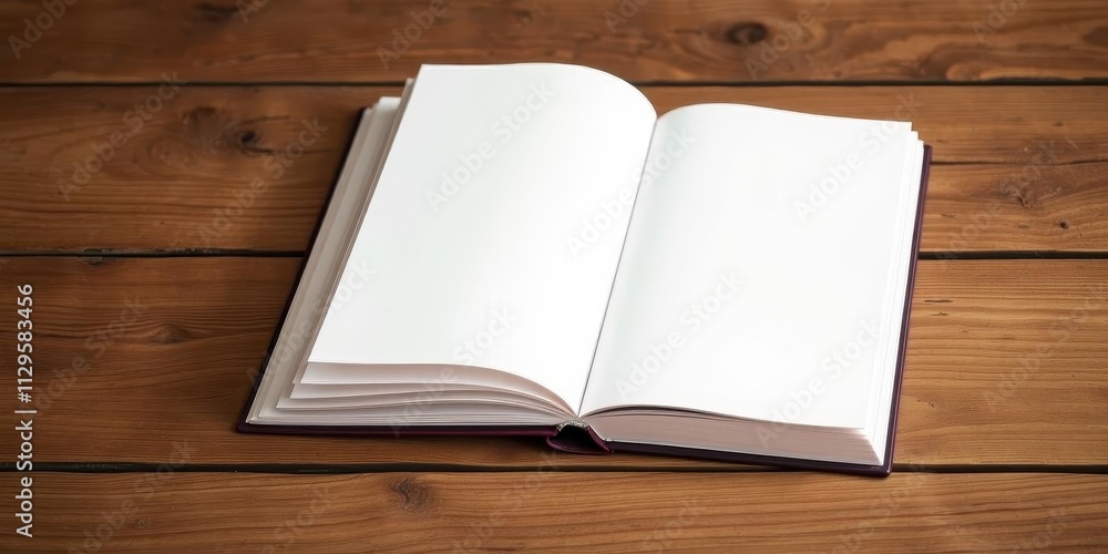 Two open soft cover books mockup laying side by side on a wooden table, wooden table, soft cover Two open soft cover books mockup laying side by side on a wooden table, wooden table, soft cover