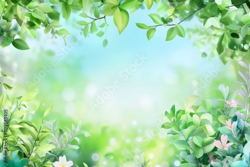 Wallpaper Mural Serene Natural View with Green Leaves and Soft Blurred Background Torontodigital.ca