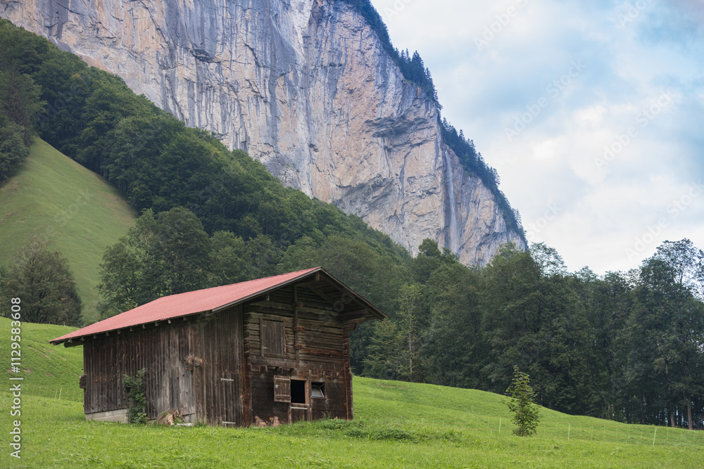 Lauterbrunnen Valley and Swiss Alps Switzerland. Lauterbrunnen Valley and Swiss Alps Switzerland.
