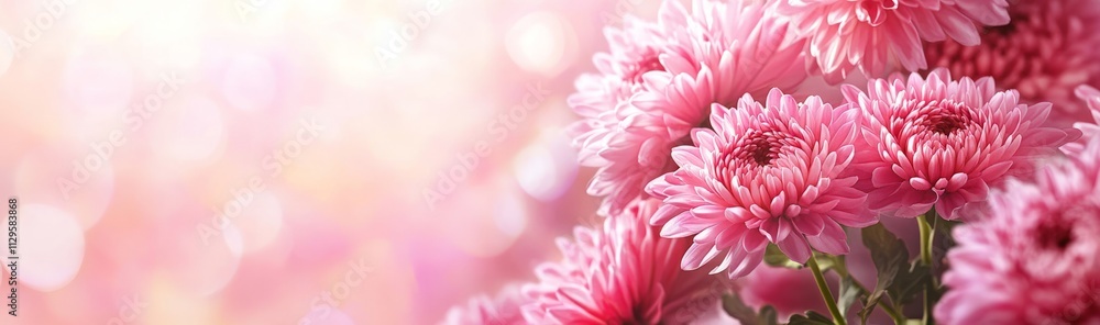 Beautiful Pink Chrysanthemum Flowers with Soft Blurred Background Beautiful Pink Chrysanthemum Flowers with Soft Blurred Background