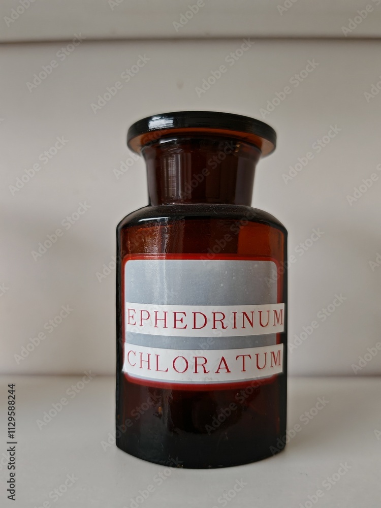 Ephedrinum Chloratum is a bronchodilator used to treat asthma and bronchospasms by improving airflow and respiratory function in pharmacy laboratory Ephedrinum Chloratum is a bronchodilator used to treat asthma and bronchospasms by improving airflow and respiratory function in pharmacy laboratory