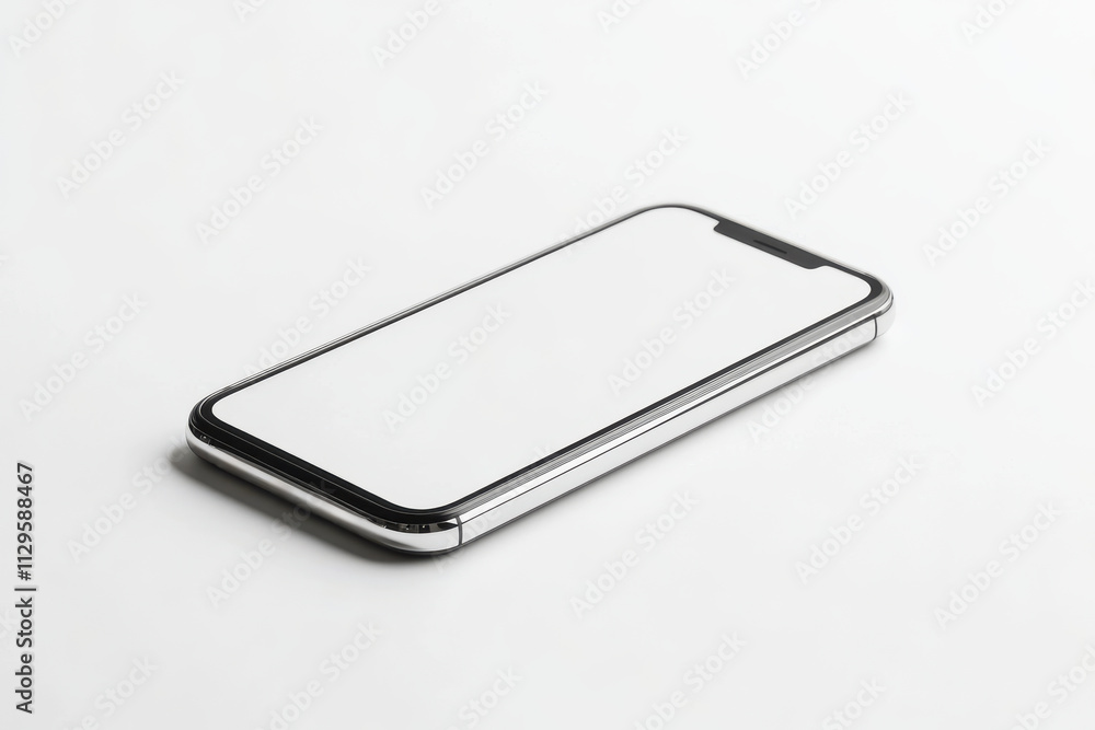 Minimalistic smartphone with blank screen, isolated on white background Minimalistic smartphone with blank screen, isolated on white background