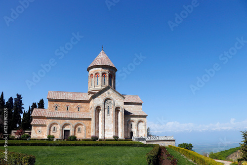 Temple of Saint Nina in the Bodbe Monastery. Georgian Orthodox monastic complex. Pilgrimage sites in Georgia. Travel destination. High quality photo