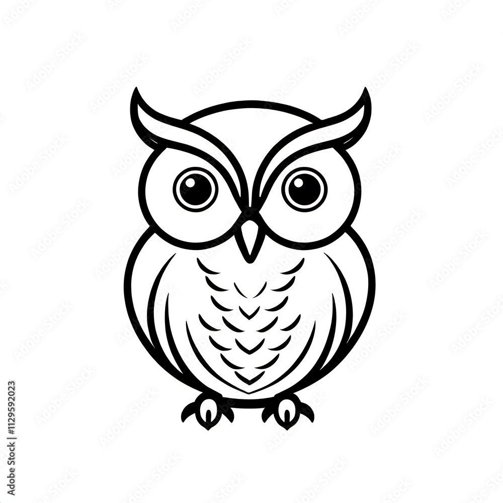 Wise Owl Line Art Illustration: A simple, elegant line drawing of a wise owl, perfect for adding a touch of nature and intellect to your designs. Wise Owl Line Art Illustration: A simple, elegant line drawing of a wise owl, perfect for adding a touch of nature and intellect to your designs.
