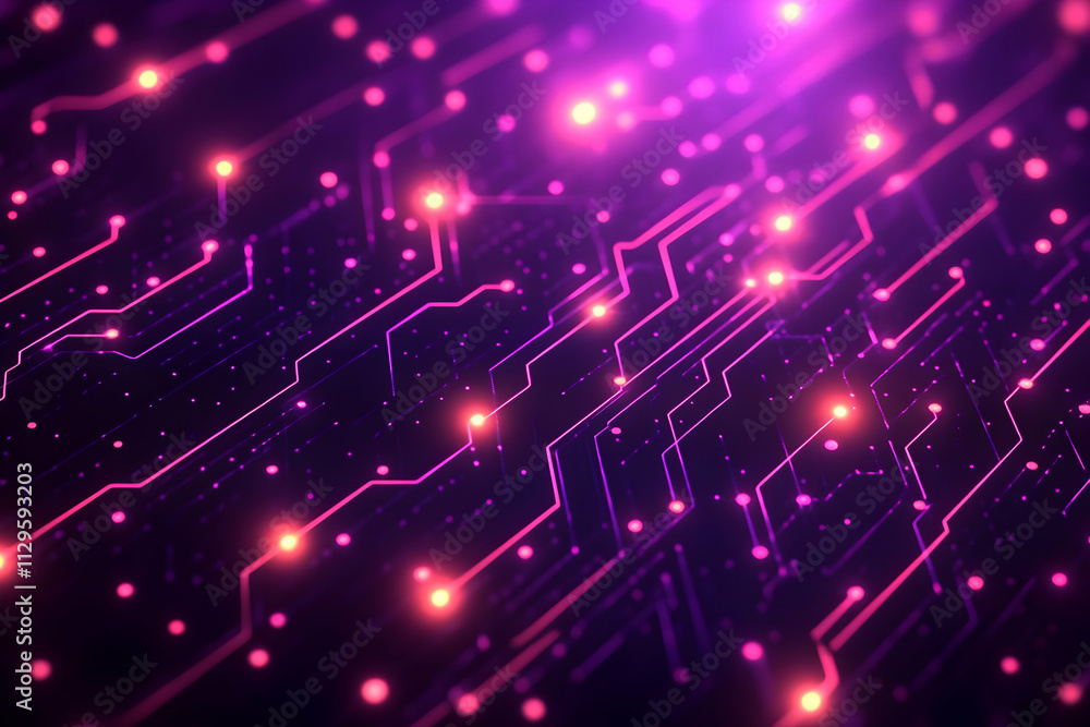 Abstract pink circuit board glowing in the dark. Abstract pink circuit board glowing in the dark.