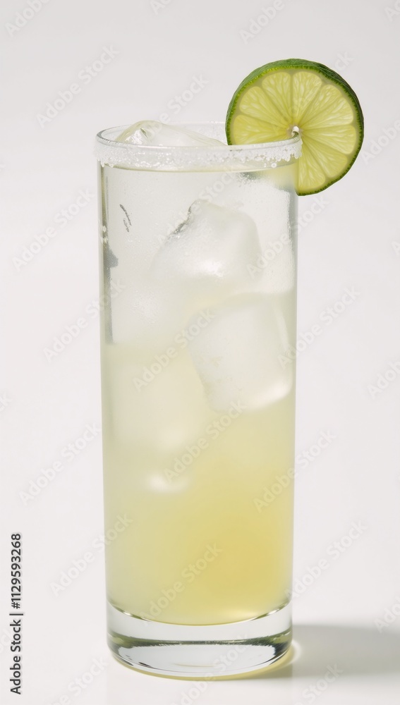 Classic margarita cocktail garnished with lime slice Classic margarita cocktail garnished with lime slice