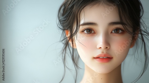 Portrait of a young woman with a serene expression