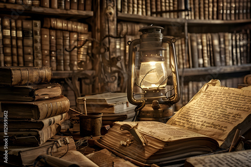 Old World Charm: A Glimpse Into An Ancient Dusty Library photo