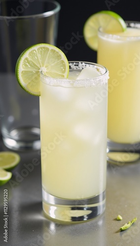 Lemon-lime cocktail garnished with a twist of lime