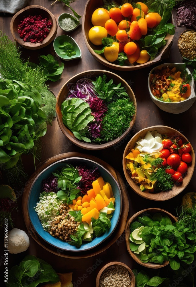 discover vibrant plant focused ingredients skillfully arranged colorful bowls showcasing palette, arrangement, herbs, vegetables, fruits, greens, garnish discover vibrant plant focused ingredients skillfully arranged colorful bowls showcasing palette, arrangement, herbs, vegetables, fruits, greens, garnish