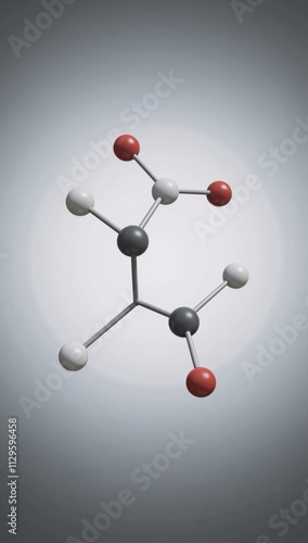 Image shows an ethyl alcohol C2H5OH molecule using a ball-and-stick model with individual atoms displayed in isolation photo