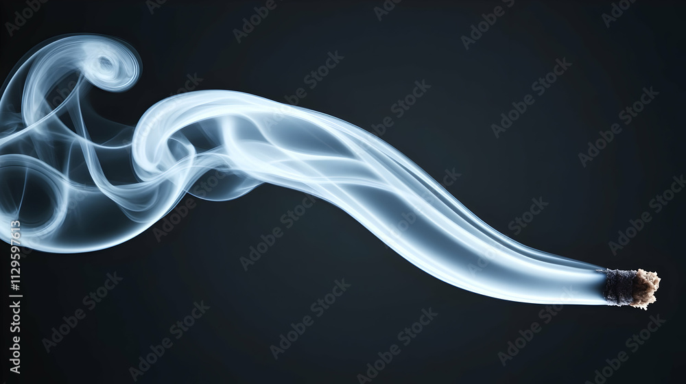 Abstract swirling incense smoke trail on dark background. Abstract swirling incense smoke trail on dark background.