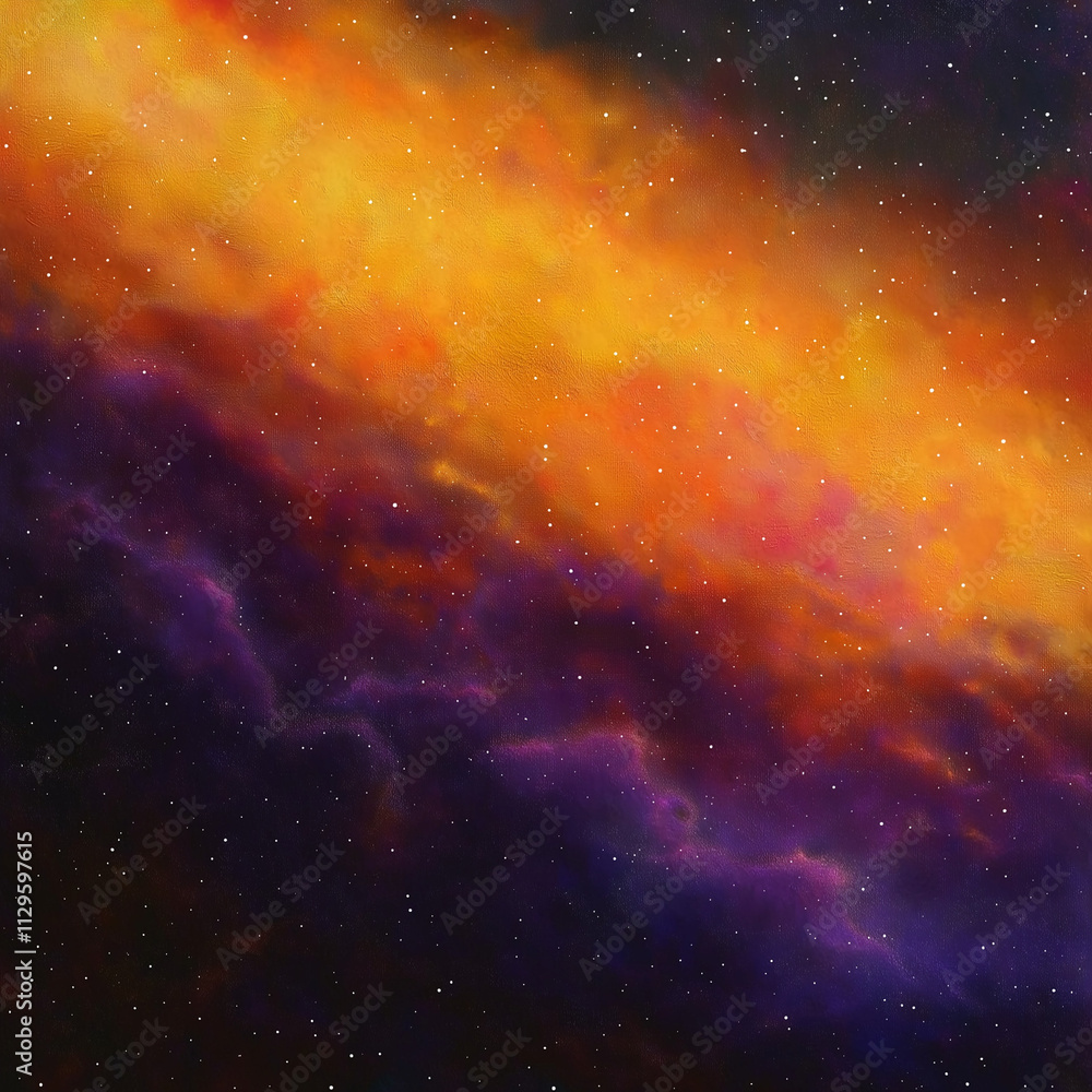 Naklejka premium Cosmic scene with a colorful nebula