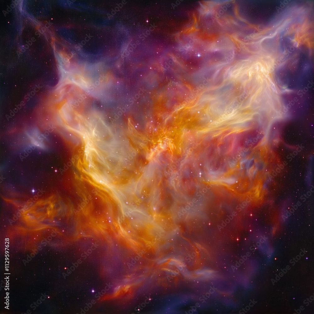 Fototapeta premium Cosmic scene with a colorful nebula