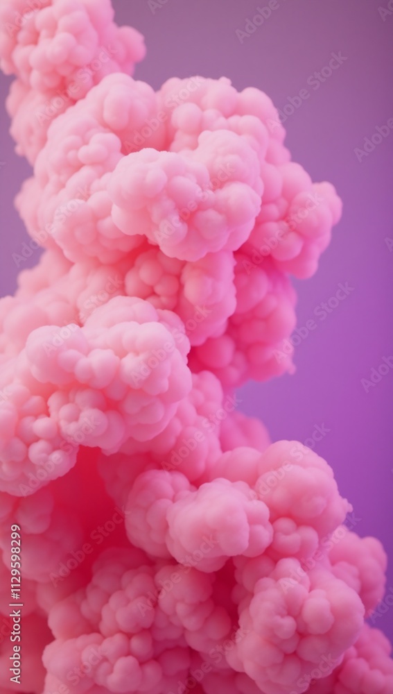 Fototapeta premium Pastel-colored smoke backdrop with a blend of pink and purple hues forming an overall abstract fumigation effect